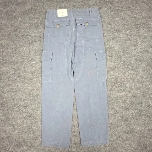 Zara The Baggy Cargo Pant Women's 32 (USA 0) Gray-Blue Balloon Leg Mid Rise NWT - Picture 2 of 15